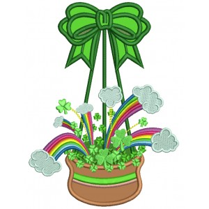 Lucky Bag St. Patrick's Day Applique Machine Embroidery Design Digitized Pattern